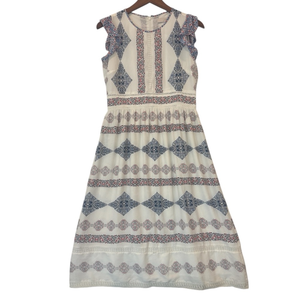LOFT Summer Patterned Midi Dress
